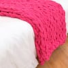 pink knitted blanket