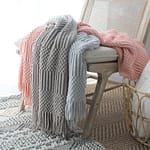 Fringed knit Blanket