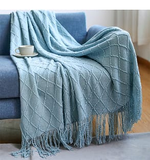 Blue throw blanket