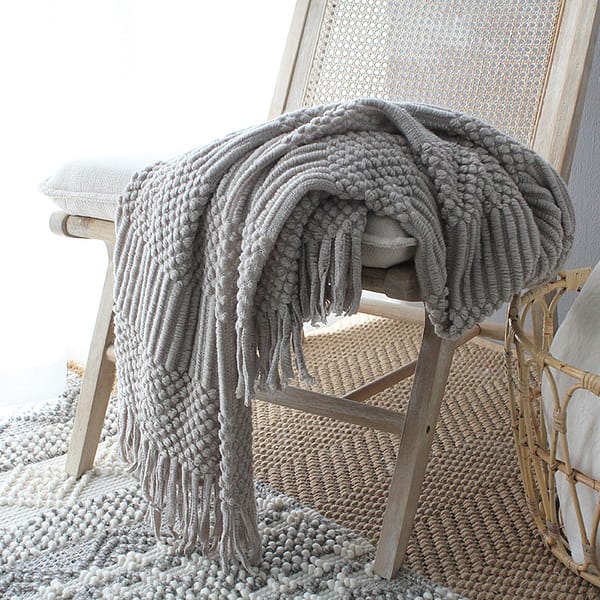 Grey Knitted Blanket